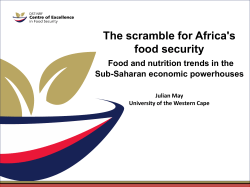 The Scramble for Africa`s Food Security: Food and Nutrition Trends
