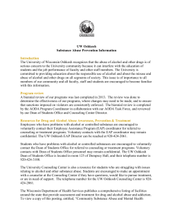 Substance Abuse Prevention - University of Wisconsin Oshkosh