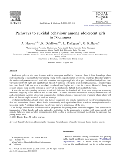 Pathways to suicidal behaviour among adolescent girls in Nicaragua