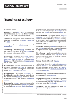 Branches of biology - science