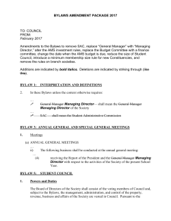 Bylaws Amendment Package 2017