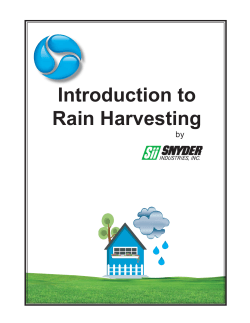 Introduction to Rain Harvesting