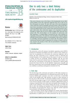 One to only two: a short history of the centrosome and its duplication