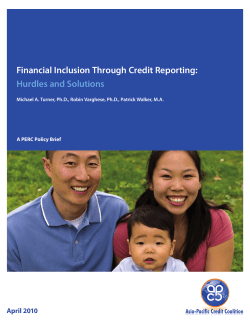 Financial Inclusion Through Credit Reporting: Hurdles