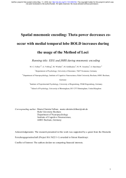 Spatial mnemonic encoding: Theta power decreases co