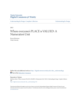 A Numeration Unit - Digital Commons @ Trinity