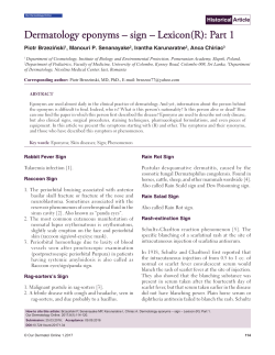 Dermatology eponyms &ndash; sign &ndash; Lexicon(R): Part 1