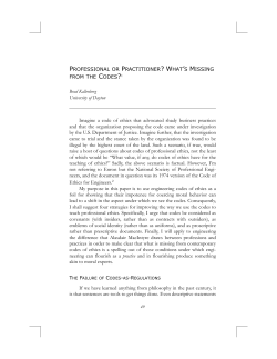 Professional or Practitioner? What`s Missing From the Codes