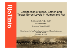 Comparison of Blood, Semen and Testes Boron Levels in Human