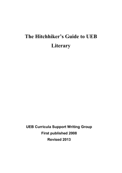 The Hitchhikers Guide to UEB Code-Literary