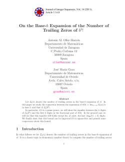 On the Base-b Expansion of the Number of Trailing Zeros of b !