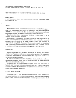 THE COMBUSTION OF WASTE CONTAINING DDT AND UNDAN