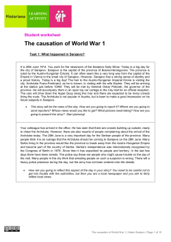 The causation of World War 1 - Learning