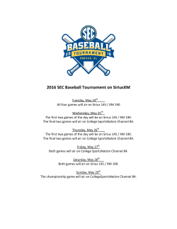 2016 SEC Baseball Tournament on SiriusXM
