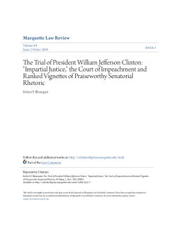 The Trial of President William Jefferson Clinton: "Impartial Justice