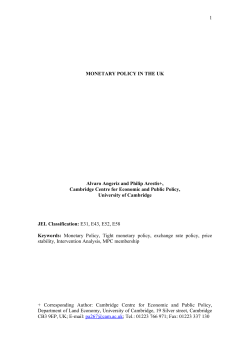 MONETARY POLICY IN THE UK - Department of Land Economy