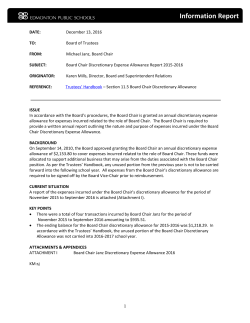 Board Chair Discretionary Expense Allowance Report 2015-2016