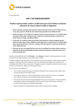 ASX15Dec16_Olaroz Expansion Study Results