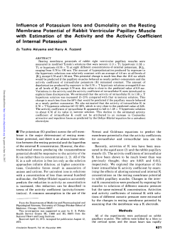 Influence of Potassium Ions and Osmolality on the Resting