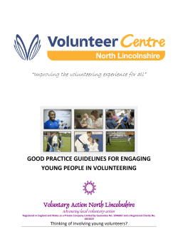 Good Practice Guidelines to engaging young people as volunteers