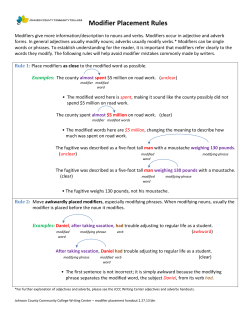 Modifier Placement Rules