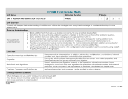 HPISD First Grade Math
