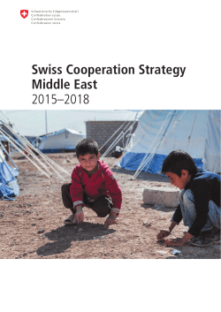 The Swiss Cooperation Strategy for the Middle East