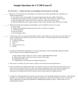 Sample Questions for CT/100 Exam #2