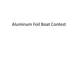 Aluminum Foil Boat Contest (9/14 or 9/15 )