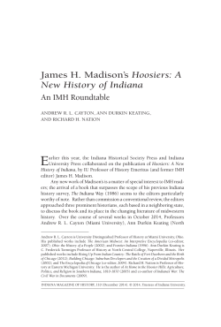 James H. Madison`s Hoosiers: A New History of