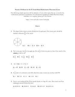 1 Practice Problems for the IU South Bend Mathematics Placement
