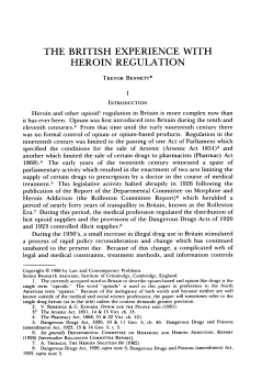 The British Experience With Heroin Regulation