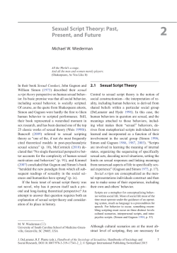 Sexual Script Theory: Past, Present, and Future
