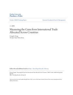 Measuring the Gains from International Trade - Purdue e-Pubs