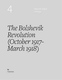 The Bolshevik Revolution (October 1917-March 1918)
