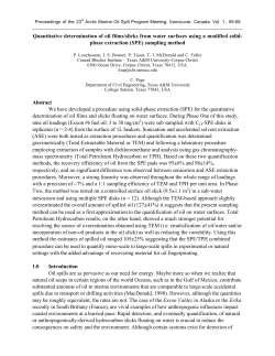 Quantitative determination of oil films/slicks from water