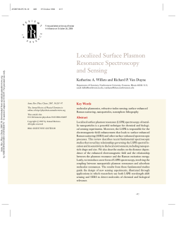 Localized Surface Plasmon Resonance Spectroscopy and Sensing