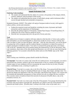 Sample Performance Task 1