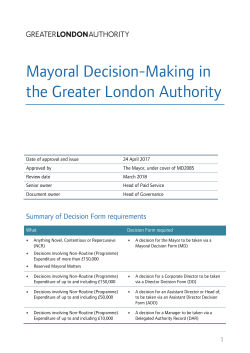 Mayoral Decision-Making in the GLA