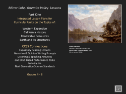 Mirror Lake, Yosemite Valley Lessons Part One CCSS Connections