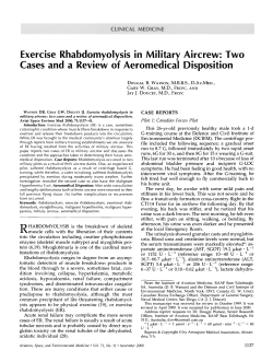 Exercise Rhabdomyolysis in Military Aircrew: Two Cases and a
