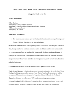 Slavery, Wealth, and the Emancipation Proclamation in Alabama