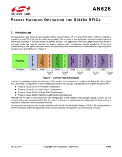 Packet Handler Operation for Si446x RFICs