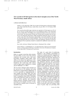 New records of 45 bird species in the desert margins area of the