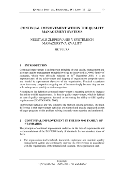 continual improvement within the quality management systems