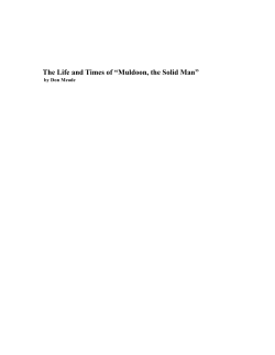The Life and Times of &ldquo;Muldoon, the Solid Man&rdquo;