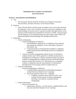Election Rules - Northern Iowa Student Government
