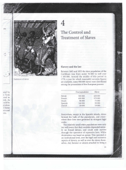 The Control and Treatment of Slaves