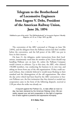 Telegram to the Brotherhood of Locomotive Engineers from Eugene