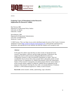 Exploring Types of Educational Action Research: Implications for